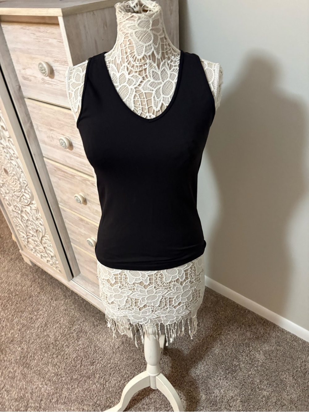 LOFT Black Scoop Neck Tank Top